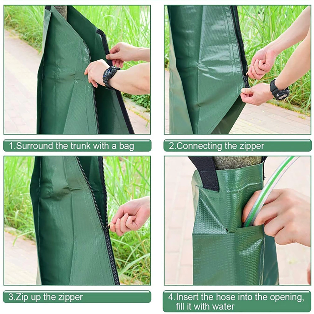 Tree Watering Bag 3 Pack 20 Gallon Slow Release Watering Bag for Trees and Plants, Made of Heavy-Duty PE Tarpaulin Material with Zipper-up Bl21745