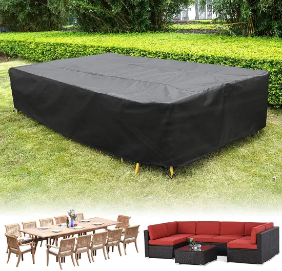 Furniture Cover, Outdoor Furniture Cover, Rectangular Patio Table Cover, Outdoor Lounge Sofa Cover, Waterproof and Windproof 420d Oxford Cloth Cover