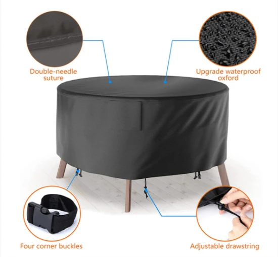 Custom Outdoor Patio Garden Furniture Protection Cover Round Table Dustproof Cover